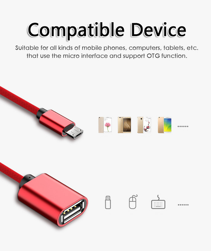 RYRA USB OTG adapterkábel USB aljzatból mikro USB csatlakozóba átalakító Micro USB OTG adapter Otg adapter kábel átalakítók