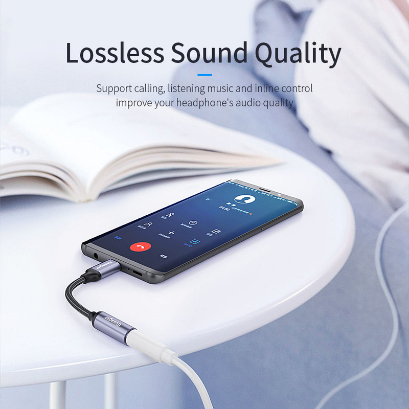 Essager USB Type C 3.5 Jack fülhallgató adapter USB C-3.5mm fejhallgató AUX audio adapter kábel Huawei P30 Xiaomi Mi 10 9 telefonhoz