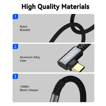 90 градуса тип C към 3,5 mm жак адаптерен кабел USB C усилвател за слушалки конвертор за Samsung S22 Ultra Tab S6 Google Xiaomi Gamer