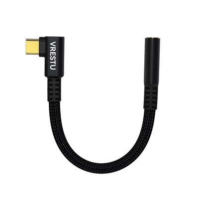Cablu adaptor tip C la 90 de grade la 3,5 mm Jack Convertor amplificator pentru căști USB C pentru Samsung S22 Ultra Tab S6 Google Xiaomi Gamer