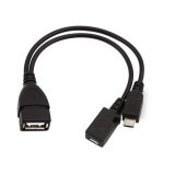 USB tip A mamă la micro USB masculin host OTG cu cablu micro USB mamă Y Sursă de alimentare externă pentru telefoane mobile și tablete