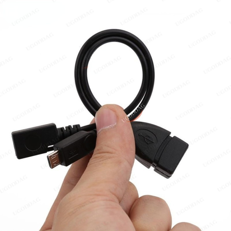 A-típusú USB-aljzat-mikro-USB-csavargazda OTG mikro USB-aljzat Y-kábellel külső tápegységgel mobiltelefonokhoz és táblagépekhez