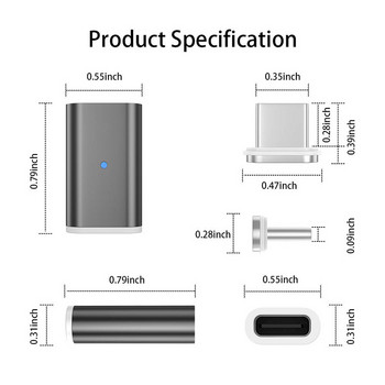 Type C Micro USB 3.0 Магнитен адаптер за Samsung Huawei USB кабел, магнитно зарядно за Redmi LG Moto Xiaomi HONOR Зареждане