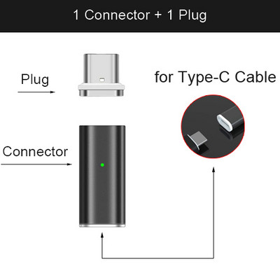 Adaptor magnetic tip C Micro USB 3.0 pentru cablu USB Samsung Huawei, încărcător magnetic pentru încărcare Redmi LG Moto Xiaomi HONOR