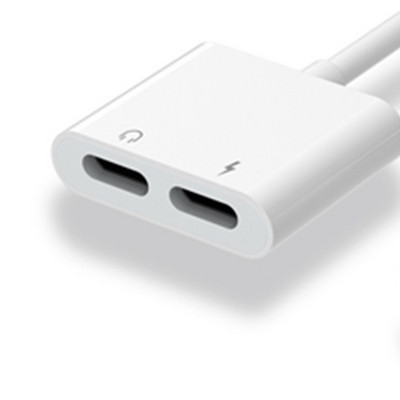 Adaptor audio 2 în 1 Cablu separator pentru căști de încărcare pentru iPhone 13 12 11 Mufă auxiliară Iluminare căști 3,5 mm la mufa căști
