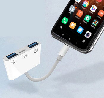 Προσαρμογέας μετατροπέα φωτισμού σε USB OTG για iPhone 14 13 Pro Max Πληκτρολόγιο ποντικιού Φόρτιση U Disk Camera CardReader Data Converter