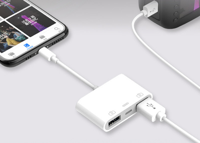 Világítás USB OTG átalakító adapterhez IPhone 14 13 Pro Max egér billentyűzet töltés U lemezes kamera kártyaolvasó adatkonverter