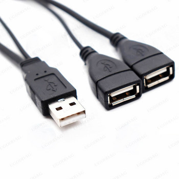 Двойно USB удължение A-мъжки към 2 A-женски Y кабел Захранващ адаптер Конвертор USB2.0 мъжки към 2 двоен USB женски Y сплитер 15 см 30 см