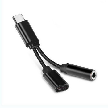 USB-C тип C до 3,5 мм Aux жак Аудио адаптер за зареждане 2 в 1 Адаптер за сплитер за Huawei За Xiaomi За таблети Samsung Phone