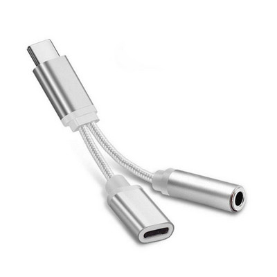 Adaptor audio de încărcare USB-C tip C la jack auxiliar de 3,5 mm Adaptor splitter 2 în 1 pentru Huawei pentru Xiaomi pentru tablete de telefon Samsung
