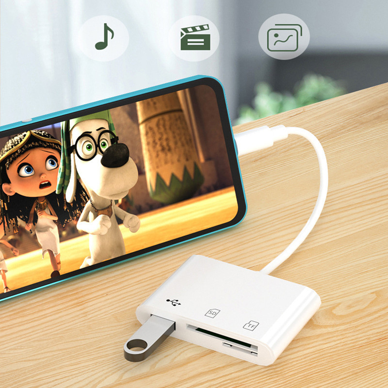 C típusú USB kártyaolvasó 3 az 1-ben több OTG adapter SD TF memóriakártya olvasó USB csatlakozó adatátviteli flash meghajtó lemez