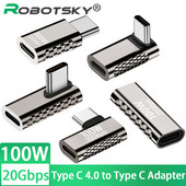 Adaptor tip C 4.0 la USB tip C 100W Super Charge 20Gbps Convertor cu transmisie ridicată Suport 4K/8K Audio și video pentru tabletă PC