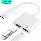 Adaptor OTG tip C 2 în 1 USB C la USB mamă cu Adaptor pentru port de încărcare PD de 60W pentru Google Pixel 4XL Google Chromecast Google TV