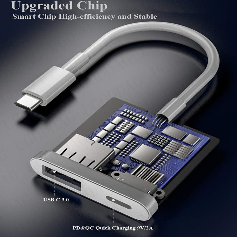 C típusú OTG-adapter 2 az 1-ben USB C-USB csatlakozó 60 W-os PD töltőport adapterrel Google Pixel 4XL Google Chromecast Google TV-hez