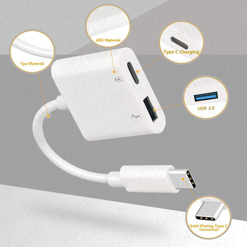 C típusú OTG-adapter 2 az 1-ben USB C-USB csatlakozó 60 W-os PD töltőport adapterrel Google Pixel 4XL Google Chromecast Google TV-hez