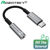 Jack 3,5 mm DAC la cip USB tip C Adaptor pentru căști Cablu USB C la 3,5 Aux pentru PC Macbook Pro Samsung Galaxy Xiaomi Converter