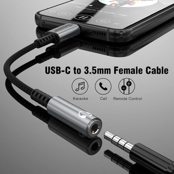 3,5 мм жак ЦАП към USB Тип C Чип Адаптер за слушалки USB C към 3,5 Aux кабел за компютър Macbook Pro Samsung Galaxy Xiaomi Конвертор