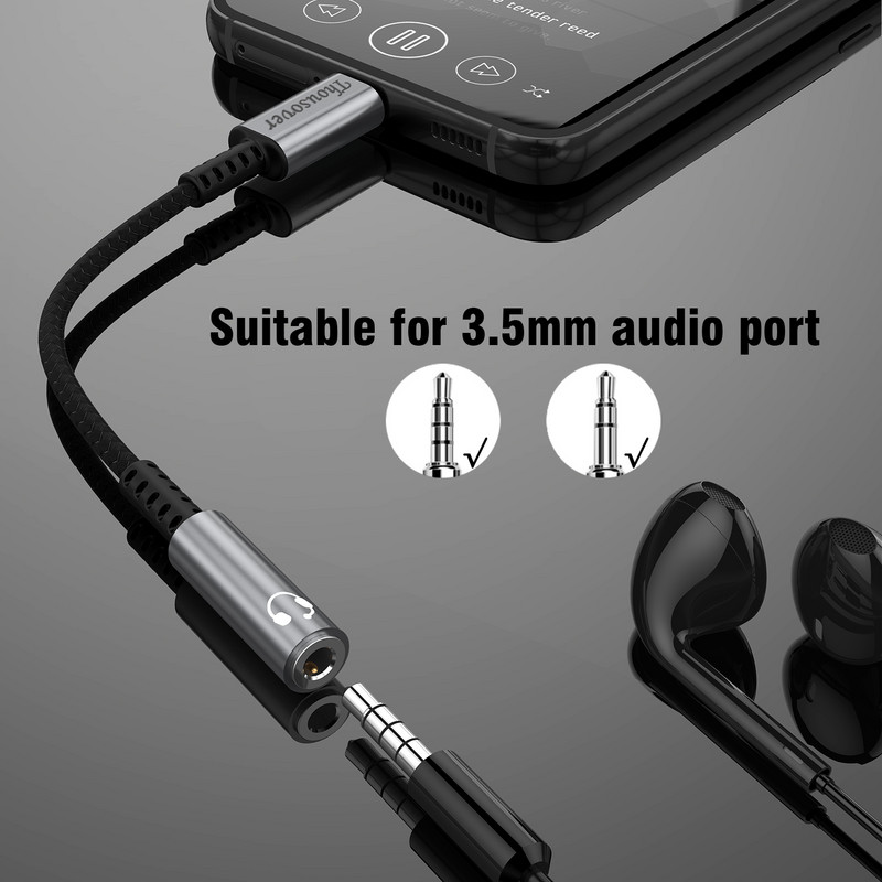3,5 mm-es jack DAC-USB C típusú chip fejhallgató adapter USB C-3.5 Aux kábel PC-hez Macbook Pro Samsung Galaxy Xiaomi Converter