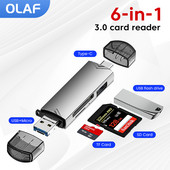 Cititor de carduri OTG Olaf 6 în 1 Adaptor USB3.0 la tip C Micro USB Unitate flash Cititor de carduri de memorie inteligentă Cameră TF Cititor de carduri Mini SD
