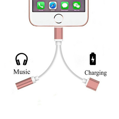 Apple iki 3,5 mm lizdo garso įkroviklio adapteris, skirtas iPhone 11 Pro 8 7 Plus SE 2020 XS Max XR X 10 12 įkrovimo ir ausinių skirstytuvui