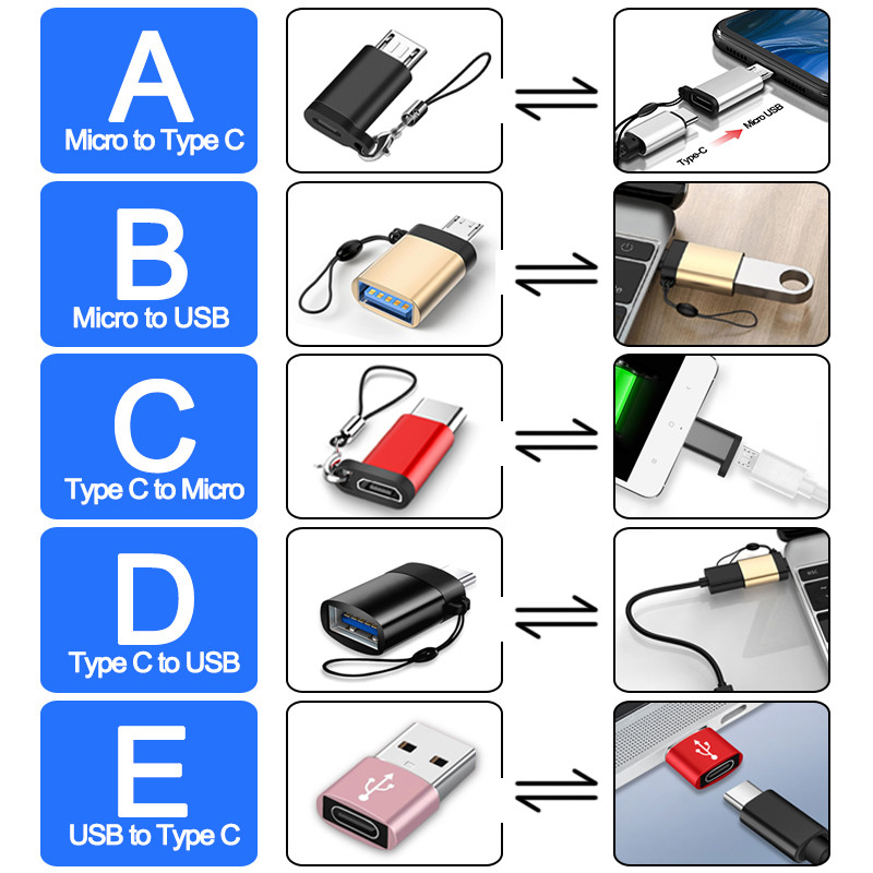USB-C típusú OTG-adapter C-típusú USB C-dugasz-USB 3.0-aljzat konverter Macbook Xiaomi Samsung Micro-USBC OTG-csatlakozóhoz