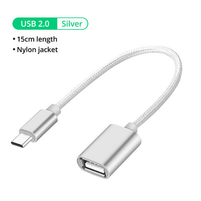 Tip USB C Adaptor OTG Tip-C Femeie Convertor Cablu Flash Drive Reader Mouse Gamepad Tabletă usbc Telefon mobil Conector USB 2.0