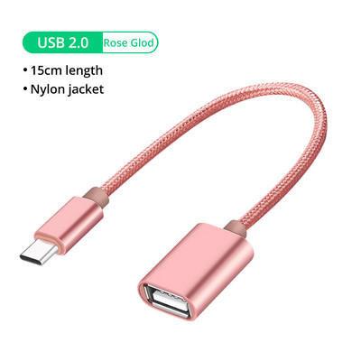 Tip USB C Adaptor OTG Tip-C Femeie Convertor Cablu Flash Drive Reader Mouse Gamepad Tabletă usbc Telefon mobil Conector USB 2.0