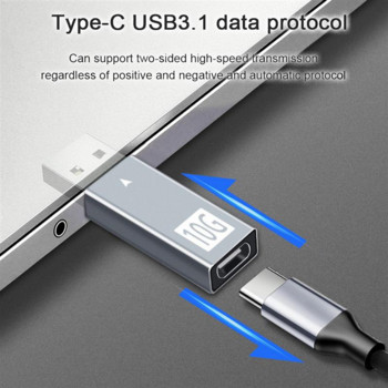 10Gbps USB 3.1 мъжки към тип C женски адаптер за данни за зареждане USB 3.1 конвертор за разширение на данни за компютър, компютър, слушалки, твърд диск