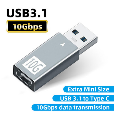 10 Gbps USB 3.1 vyr. į C tipo moterišką įkrovimo duomenų adapterį USB 3.1 duomenų plėtinio keitiklis, skirtas kompiuterio kompiuterio ausinių kietajam diskui