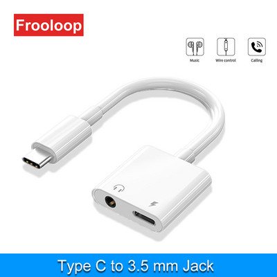 Τύπος C έως 3,5 MM Jack AUX Προσαρμογέας USB-C 3 5 Καλώδιο ψηφιακού ήχου Ακουστικά Ακουστικά OTG Σύνδεσμος υψηλής ταχύτητας αποκωδικοποίησης για Samsung