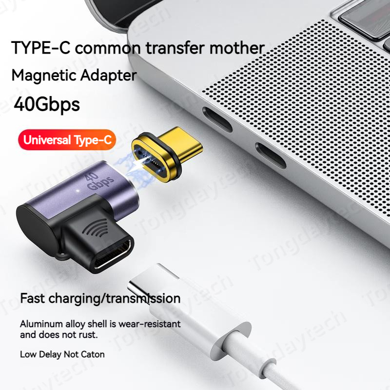 100 W-os mágneses USB Type-C OTG adapter 40 Gbps Thunderbolt gyorstöltő átalakító USB 3.0 Fash illesztőprogram-elosztó Macbook telefonhoz, Ipad