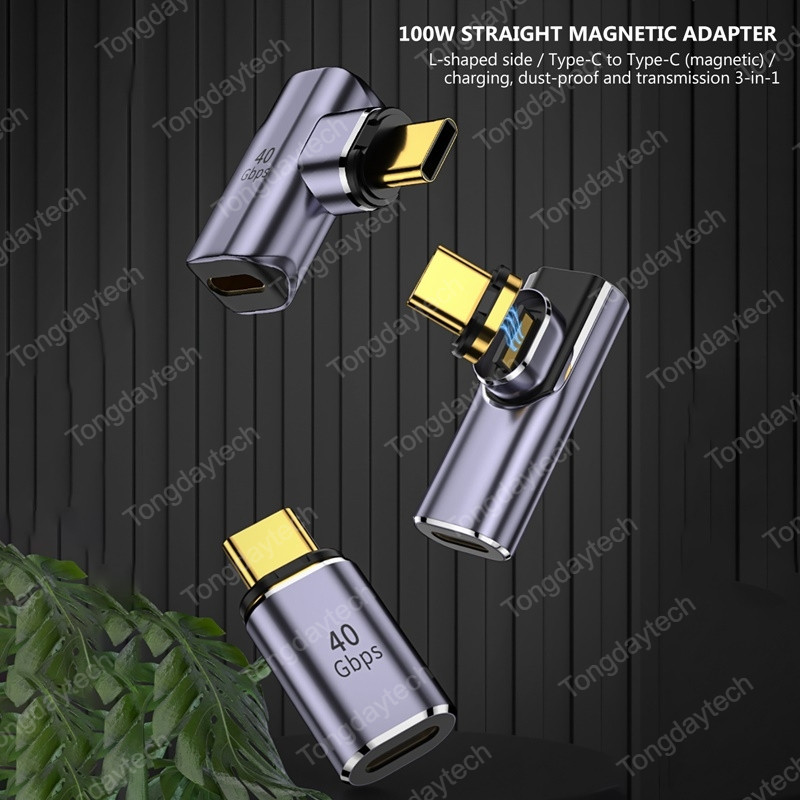 100 W-os mágneses USB Type-C OTG adapter 40 Gbps Thunderbolt gyorstöltő átalakító USB 3.0 Fash illesztőprogram-elosztó Macbook telefonhoz, Ipad