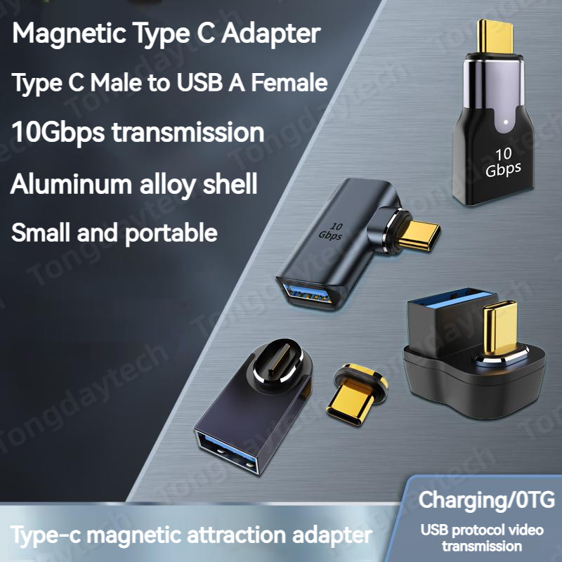 100 W-os mágneses USB Type-C OTG adapter 40 Gbps Thunderbolt gyorstöltő átalakító USB 3.0 Fash illesztőprogram-elosztó Macbook telefonhoz, Ipad