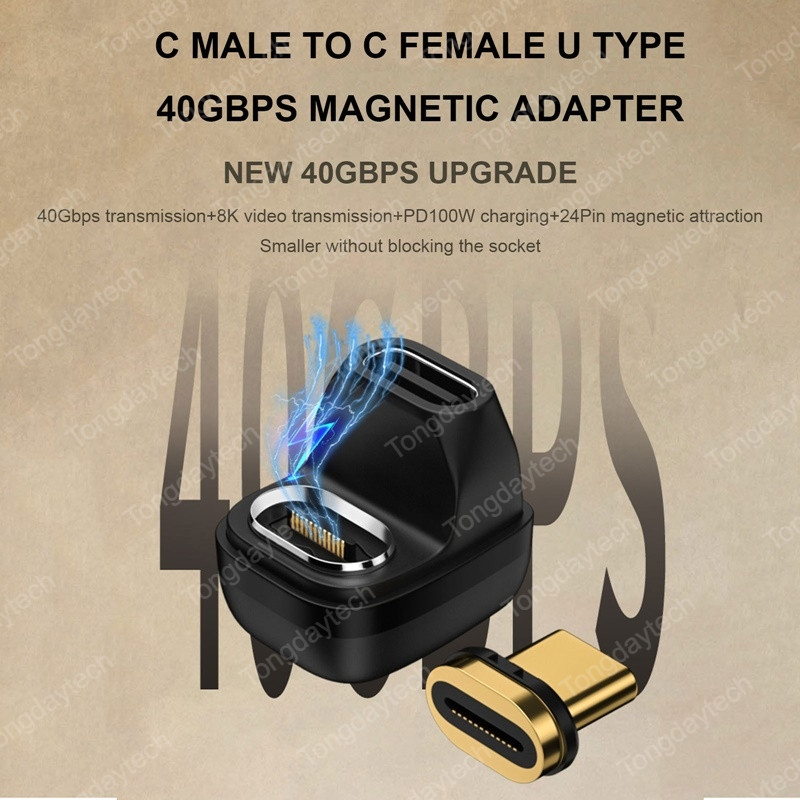 100 W-os mágneses USB Type-C OTG adapter 40 Gbps Thunderbolt gyorstöltő átalakító USB 3.0 Fash illesztőprogram-elosztó Macbook telefonhoz, Ipad