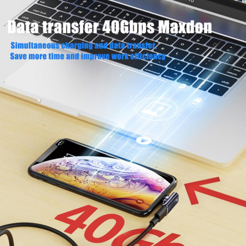 USB4.0 PD 100 W gyors C típusú mágneses töltőadapter 40 Gbps töltőmágnes USB C-C típusú konverter 24 tűs 8K@60Hz USB-C kábel