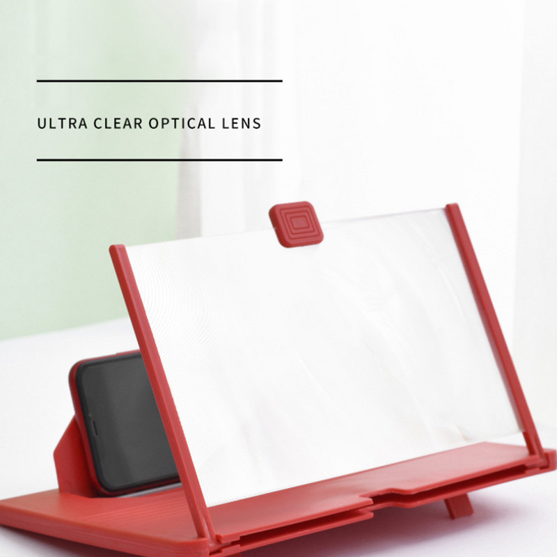 10 hüvelykes 3D mobiltelefon képernyő-nagyító HD videó erősítő állvány, filmjáték nagyító összecsukható okostelefon tartóval