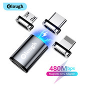 Adaptor magnetic Elough OTG pentru iPhone 13 Xiaomi Macbook USB tip C Micro la Micro tip C Iluminare Transfer de date Convertor OTG