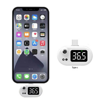 Termometru portabil pentru mini telefon mobil Contor cu infraroșu Temperatură digitală fără contact Interfață USB pentru iOS iPhone Tip C Andriod