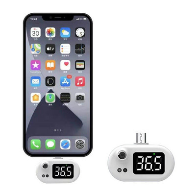 Termometru portabil pentru mini telefon mobil Contor cu infraroșu Temperatură digitală fără contact Interfață USB pentru iOS iPhone Tip C Andriod