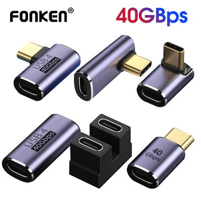 FONKEN USB4.0 40Gbps C tipa OTG adapteris 8K 100W USB C uz C tipa ātrās uzlādes pārveidotājs USB C datu adapteris priekš Macbook Samsung Samsung