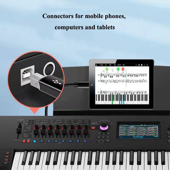 Προσαρμογέας USB Τύπου C σε USB B Σύνδεσμος Θηλυκό σε Αρσενικό για σαρωτή Εκτυπωτής Μεταφορά δεδομένων Μετατροπέας MIDI για ηλεκτρικό όργανο πιάνου