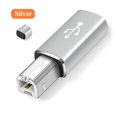 Adaptor USB tip C la USB B Conector mamă la masculin pentru scaner imprimantă Transfer de date Convertor MIDI pentru orgă electrică de pian