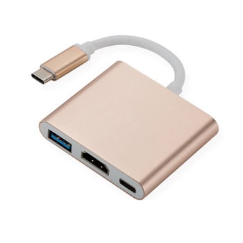 Type-c HUB USB C σε Συμβατό με HDMI Splitter USB-C 3 IN 1 4K HDMI USB 3.0 PD Έξυπνος προσαρμογέας γρήγορης φόρτισης για MacBook Dell