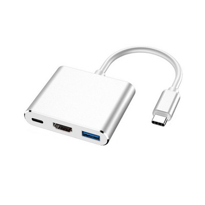 HUB Type-c Splitter compatibil USB C către HDMI USB-C 3 ÎN 1 4K HDMI USB 3.0 PD Adaptor inteligent de încărcare rapidă pentru MacBook Dell