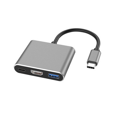 HUB Type-c Splitter compatibil USB C către HDMI USB-C 3 ÎN 1 4K HDMI USB 3.0 PD Adaptor inteligent de încărcare rapidă pentru MacBook Dell
