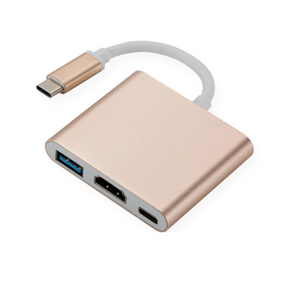 HUB Type-c Splitter compatibil USB C către HDMI USB-C 3 ÎN 1 4K HDMI USB 3.0 PD Adaptor inteligent de încărcare rapidă pentru MacBook Dell