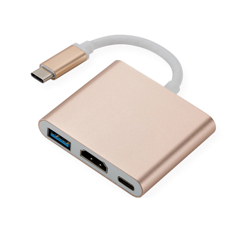 C típusú HUB USB C HDMI-kompatibilis elosztó USB-C 3 IN 1 4K HDMI USB 3.0 PD gyorstöltő intelligens adapter MacBook Dellhez