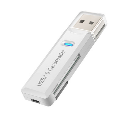 ANMONE Cititor de carduri USB 3.0 2 în 1 Micro SD TF Card Memorie Adaptor pentru unitatea flash de mare viteză Scriitor cu mai multe carduri Accesorii pentru laptop