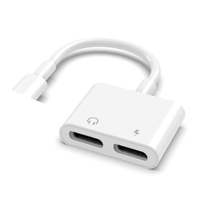 Adaptor audio cu iluminare duală pentru IPhone XS MAX XR X 8 Plus 3,5 mm Jack de încărcare căști Splitter Aux 2 în 1 pentru IOS 11 12