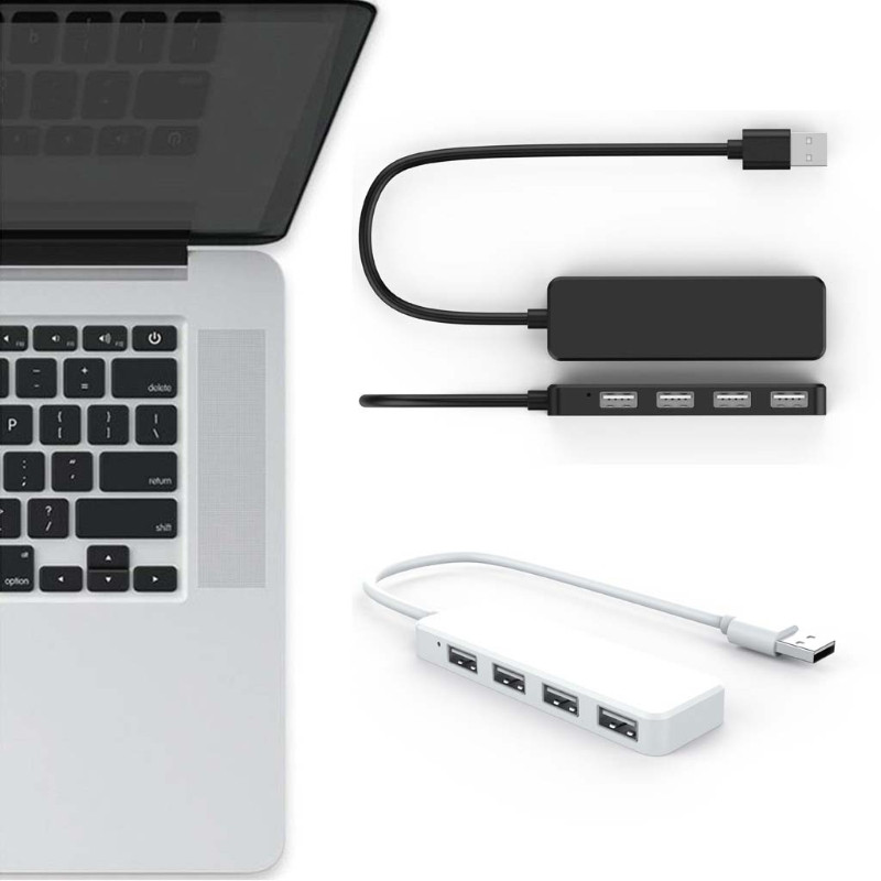 USB 2.0 4 portos hub bővítő elosztó adapter laptop számítógép töltőhöz